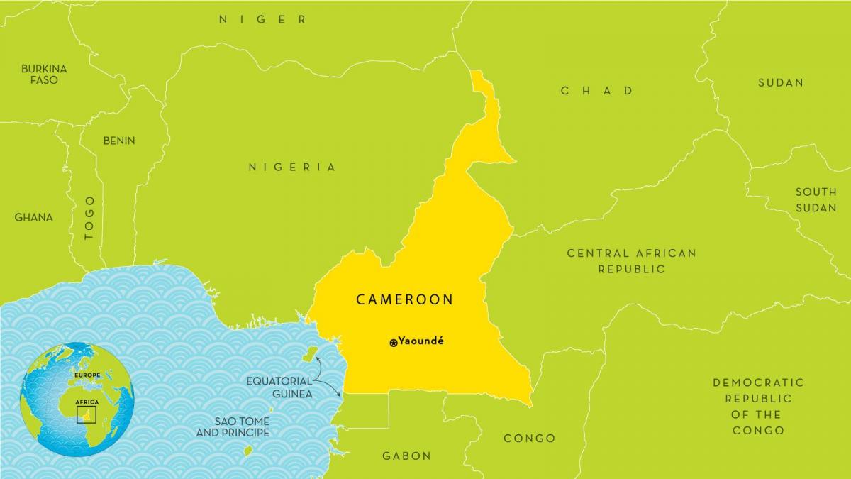 карта Камеруні та сусідніх країнах