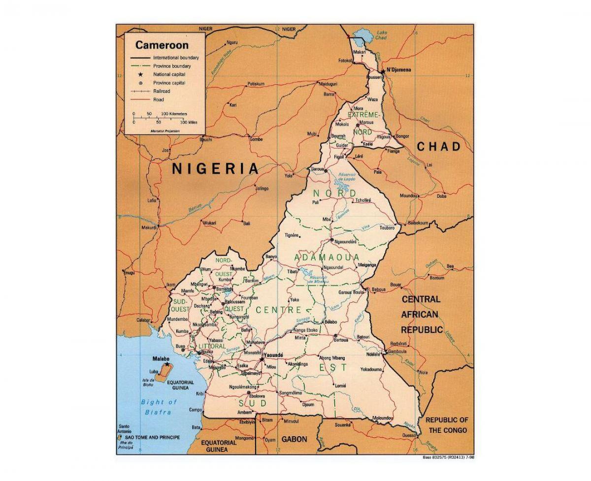 Карта Південного Камеруну