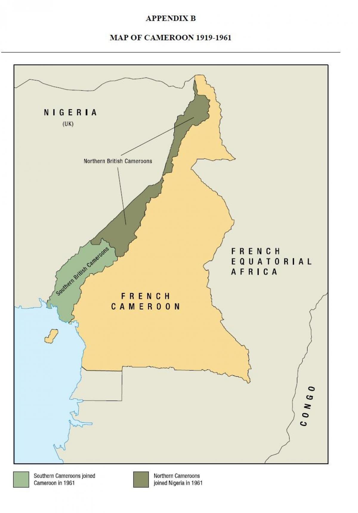 Карта держави Уно Камеруну