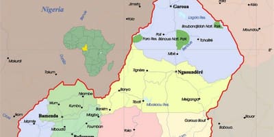 Карта Камеруну з містами