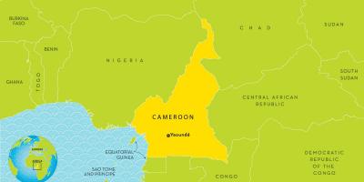 Карта Камеруні та сусідніх країнах